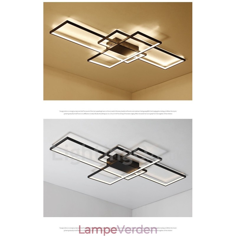Moderne moderne aluminiumsmaleri Loftslampe Flush Mount Væglampe med Remote Dimmer til stuen Sengeværelse Kan også bruges som væglampe