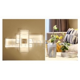 Moderne moderne aluminiumsmaleri Loftslampe Flush Mount Væglampe med Remote Dimmer til stuen Sengeværelse Kan også bruges som væglampe