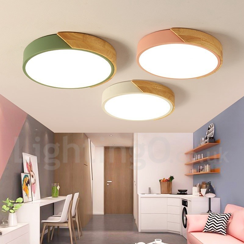 Moderne moderne stål træ belysning loftslampe