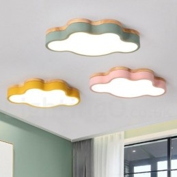 Macaron Multicolor Moderne Moderne Steel Flush Wood Light Loftslys
