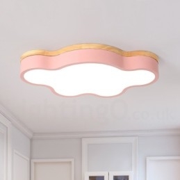 Macaron Multicolor Moderne Moderne Steel Flush Wood Light Loftslys