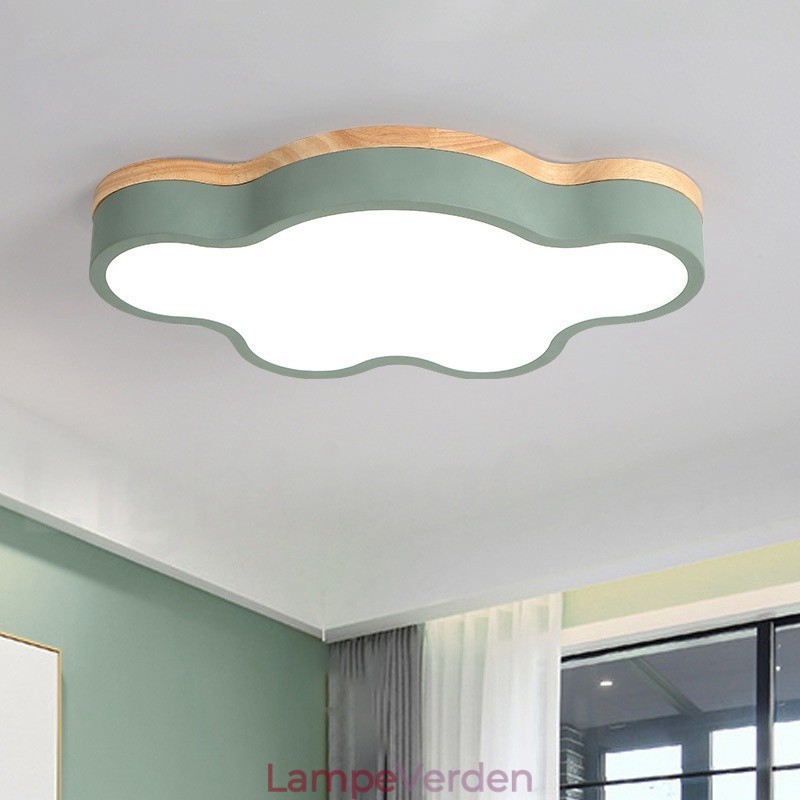 Macaron Multicolor Moderne Moderne Steel Flush Wood Light Loftslys