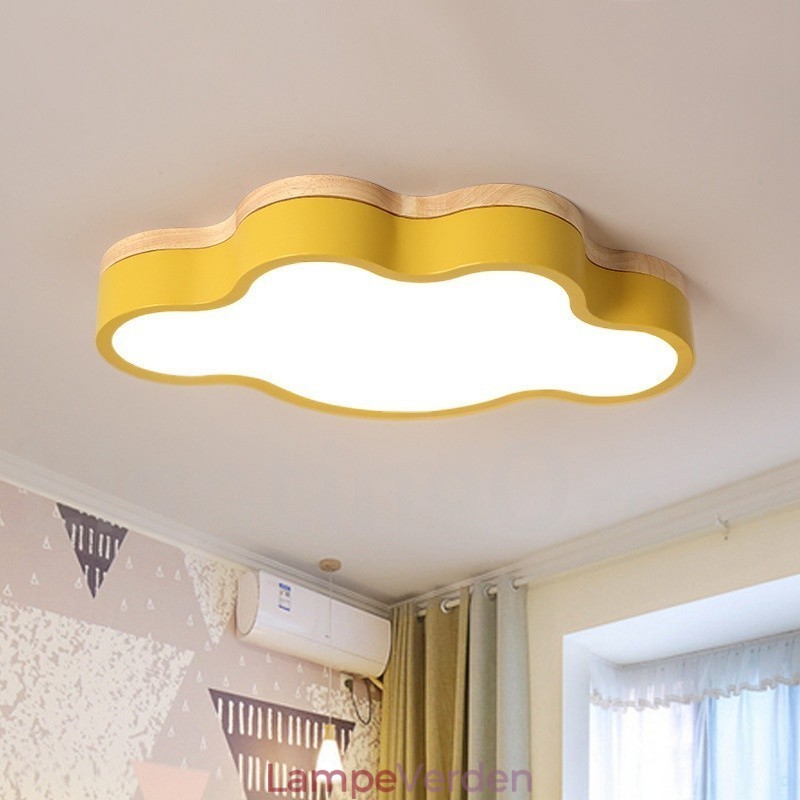 Macaron Multicolor Moderne Moderne Steel Flush Wood Light Loftslys
