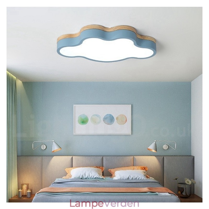 Macaron Multicolor Moderne Moderne Steel Flush Wood Light Loftslys