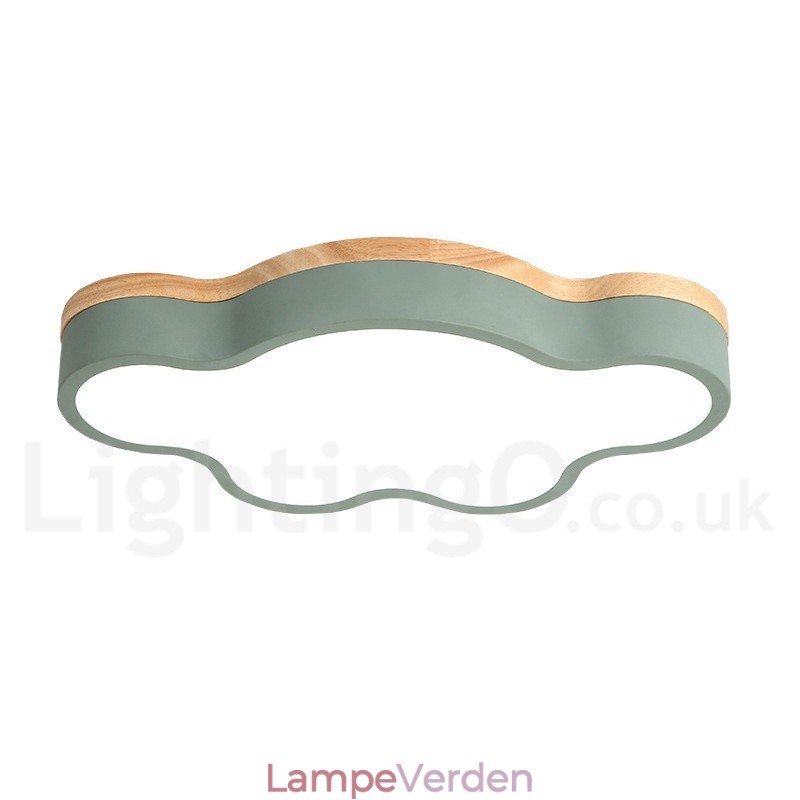 Macaron Multicolor Moderne Moderne Steel Flush Wood Light Loftslys