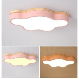 Macaron Multicolor Moderne Moderne Steel Flush Wood Light Loftslys