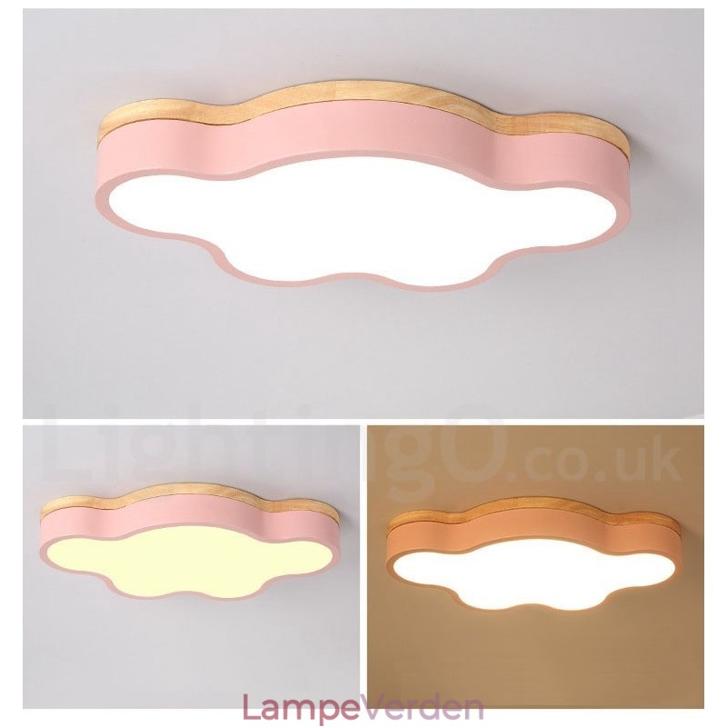 Macaron Multicolor Moderne Moderne Steel Flush Wood Light Loftslys