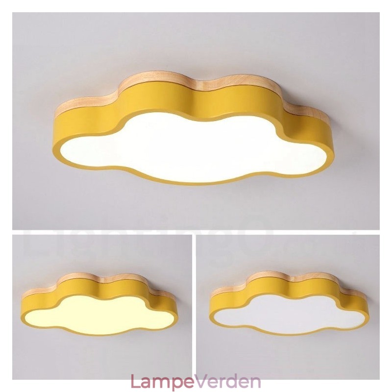 Macaron Multicolor Moderne Moderne Steel Flush Wood Light Loftslys