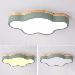 Macaron Multicolor Moderne Moderne Steel Flush Wood Light Loftslys