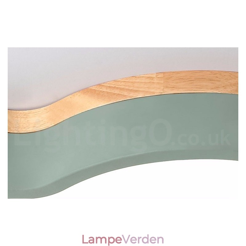 Macaron Multicolor Moderne Moderne Steel Flush Wood Light Loftslys
