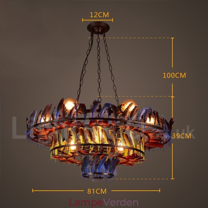 Retro Steel Lighting Store Pendel lysekrone Light
