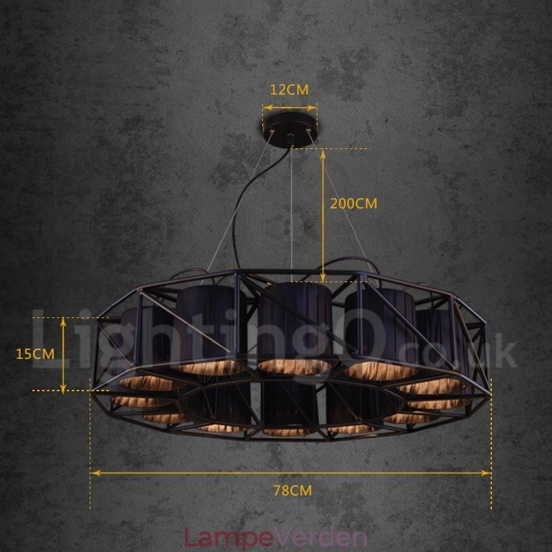 Industriel stil stål belysning butik pendel lysekrone lys
