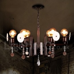 Industriel stil stål akryl krystal belysning butik pendel lysekrone lys