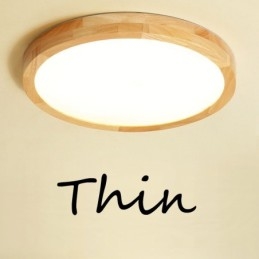 Ultra tynd Rund Træ Loftslampe Massiv Træ Akryl Loftslampe Nordic Lights