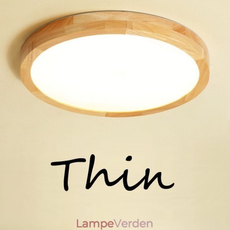 Ultra tynd Rund Træ Loftslampe Massiv Træ Akryl Loftslampe Nordic Lights Ultra tynd Rund Træ Loftslampe Massiv Træ Akryl Loftslampe Nordic Lights
