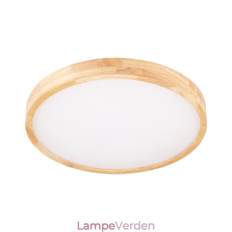 Ultra tynd Rund Træ Loftslampe Massiv Træ Akryl Loftslampe Nordic Lights