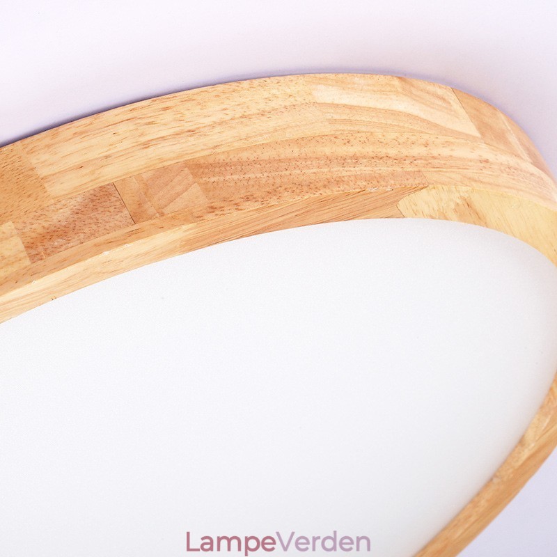 Ultra tynd Rund Træ Loftslampe Massiv Træ Akryl Loftslampe Nordic Lights