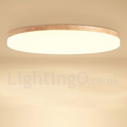 Nordisk Rund Loftslampe Enkel Moderne Massivt Træ Lampe Ultratynd Loftslampe