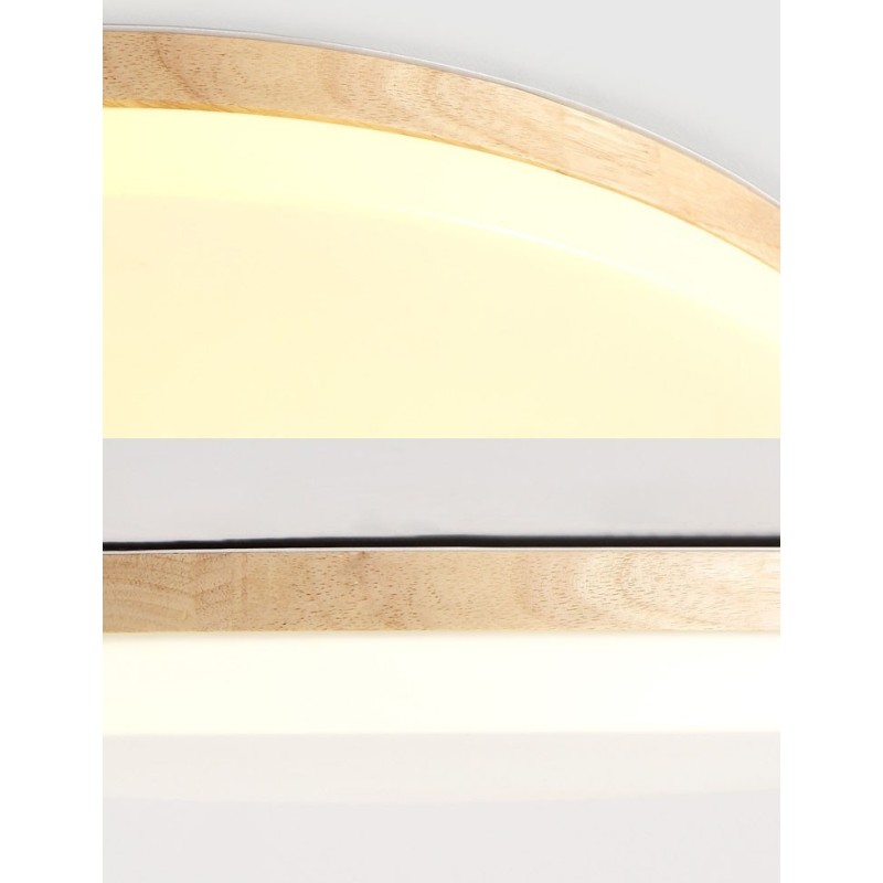 Nordisk Rund Loftslampe Enkel Moderne Massivt Træ Lampe Ultratynd Loftslampe