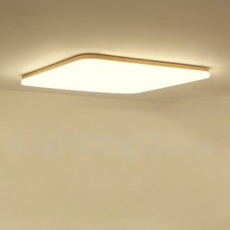 Ultratynd firkantet akrylloftslampe i massivt træ