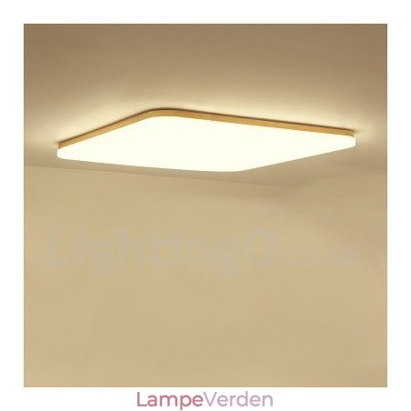 Ultratynd firkantet akrylloftslampe i massivt træ Ultratynd firkantet akrylloftslampe i massivt træ
