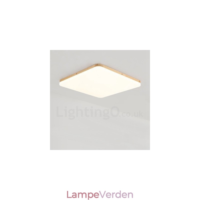 Ultratynd firkantet akrylloftslampe i massivt træ