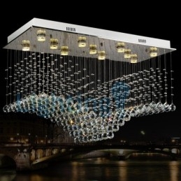 Moderne moderne lysekrone Flush-mount pendel armatur Krystal regndråbelys