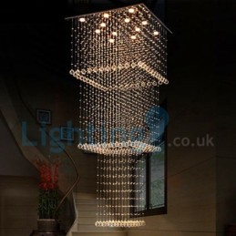Moderne moderne lysekrone Flush-mount pendel armatur Krystal regndråbelys