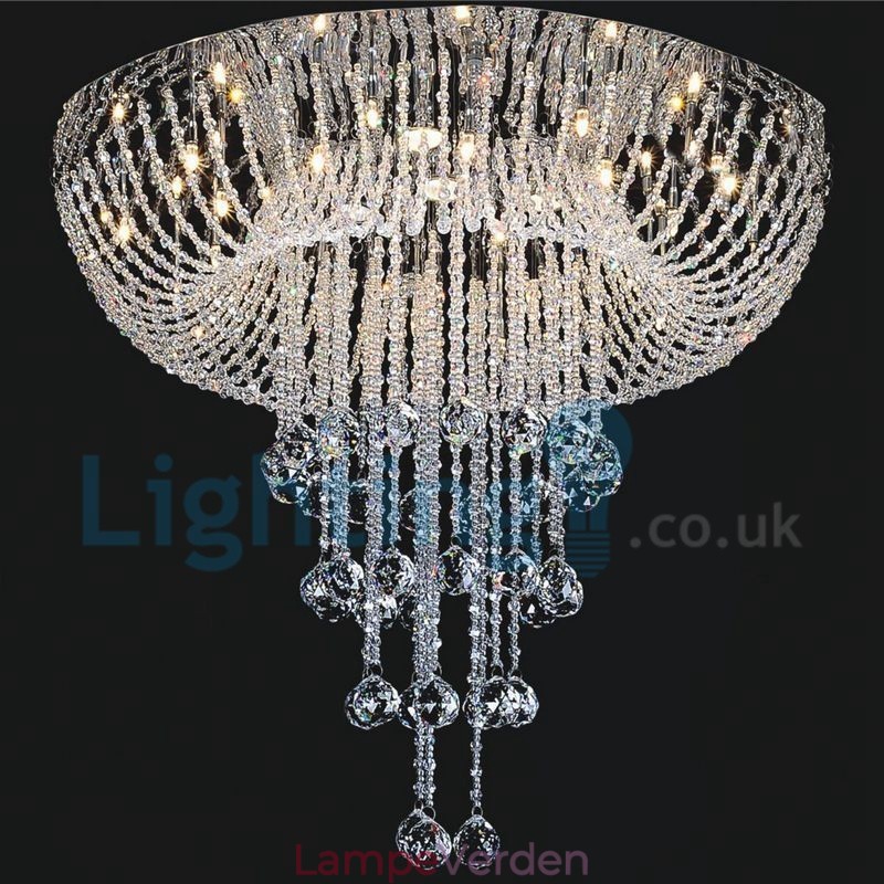 Moderne moderne lysekrone Flush-mount pendel armatur Krystal regndråbelys