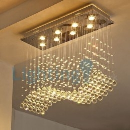 Moderne moderne lysekrone Flush-mount pendel armatur Krystal regndråbelys