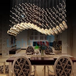 Moderne moderne lysekrone Flush-mount pendel armatur Krystal regndråbelys