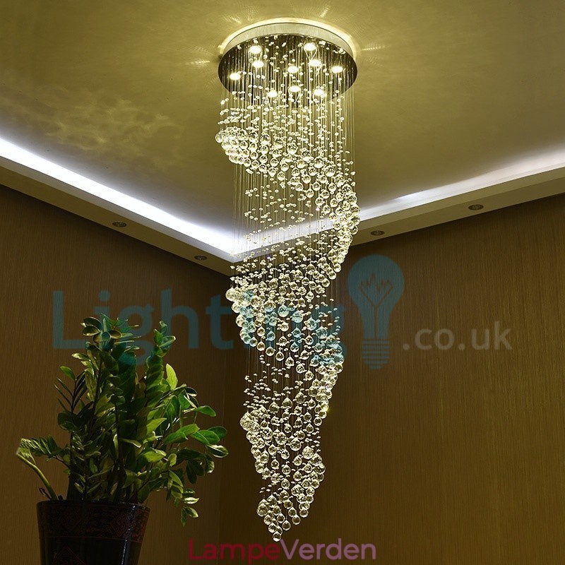 Moderne moderne lysekrone Flush-mount pendel armatur Krystal regndråbelys