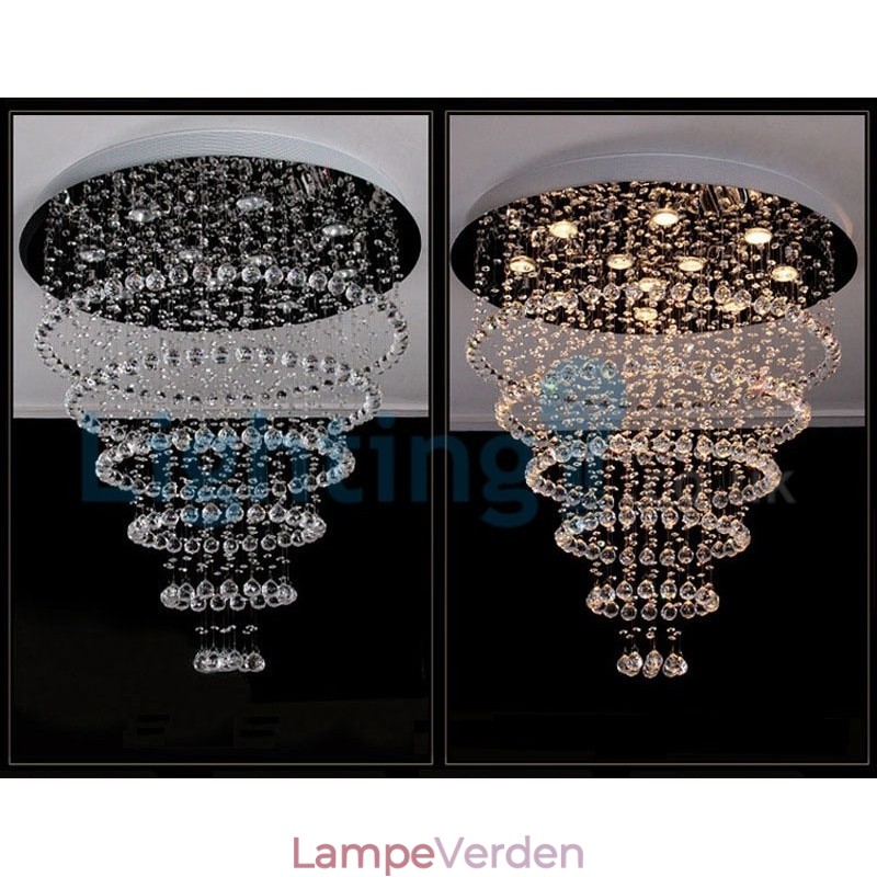 Moderne moderne lysekrone Flush-mount pendel armatur Krystal regndråbelys