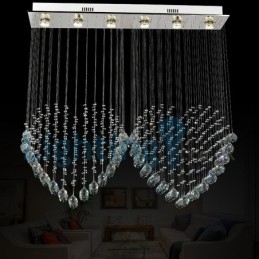 Moderne moderne lysekrone Flush-mount pendel armatur Krystal regndråbelys