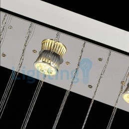 Moderne moderne lysekrone Flush-mount pendel armatur Krystal regndråbelys