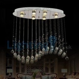 Moderne moderne lysekrone Flush-mount pendel armatur Krystal regndråbelys