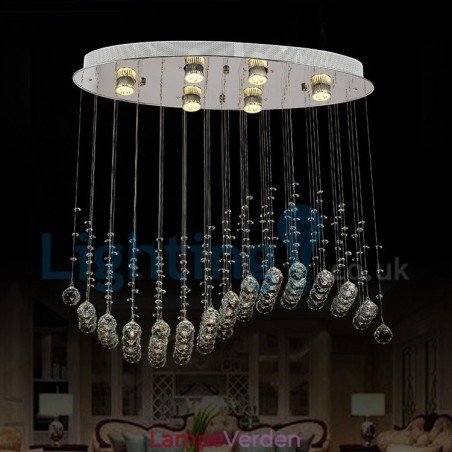 Moderne moderne lysekrone Flush-mount pendel armatur Krystal regndråbelys Moderne moderne lysekrone Flush-mount pendel armatur Krystal regndråbelys