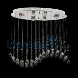 Moderne moderne lysekrone Flush-mount pendel armatur Krystal regndråbelys