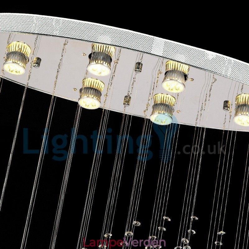 Moderne moderne lysekrone Flush-mount pendel armatur Krystal regndråbelys