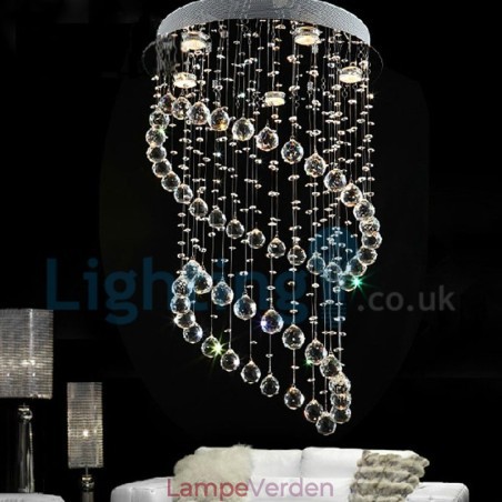 Moderne moderne lysekrone Flush-mount pendel armatur Krystal regndråbelys Moderne moderne lysekrone Flush-mount pendel armatur Krystal regndråbelys