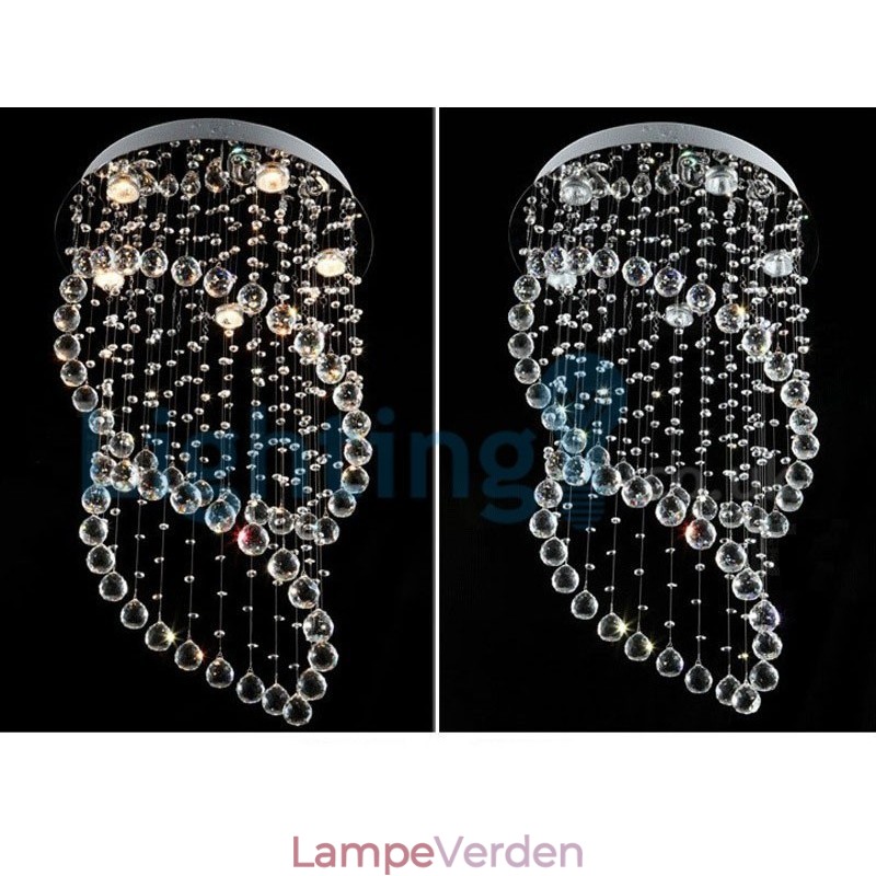 Moderne moderne lysekrone Flush-mount pendel armatur Krystal regndråbelys
