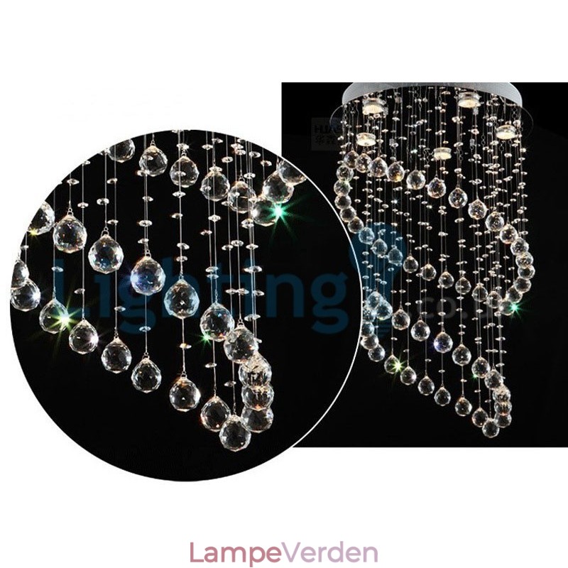 Moderne moderne lysekrone Flush-mount pendel armatur Krystal regndråbelys