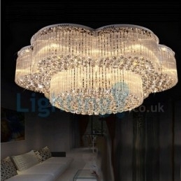 Moderne moderne lysekrone Flush-mount pendel armatur Krystal regndråbelys
