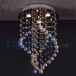 Moderne moderne lysekrone Flush-mount pendel armatur Krystal regndråbelys