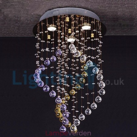 Moderne moderne lysekrone Flush-mount pendel armatur Krystal regndråbelys Moderne moderne lysekrone Flush-mount pendel armatur Krystal regndråbelys