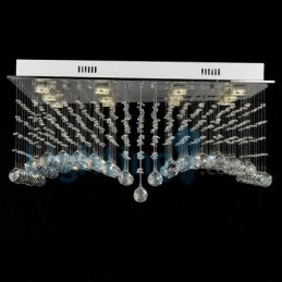 Moderne moderne lysekrone Flush-mount pendel armatur Krystal regndråbelys