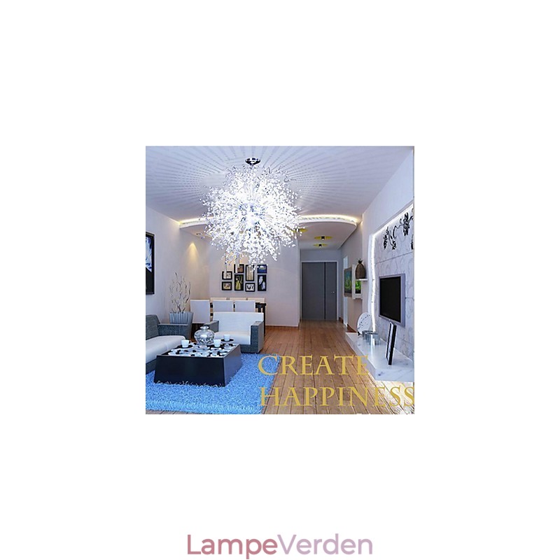 Lysekrone Pendel Light imiteret Crystal Globe