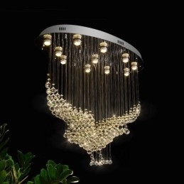 Moderne moderne lysekrone Flush-mount pendel armatur Krystal regndråbelys