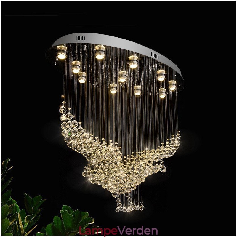 Moderne moderne lysekrone Flush-mount pendel armatur Krystal regndråbelys