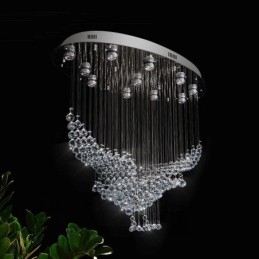 Moderne moderne lysekrone Flush-mount pendel armatur Krystal regndråbelys